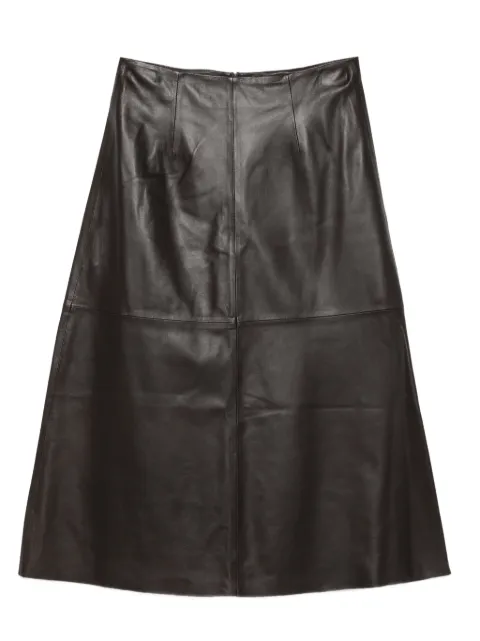 Arma leather A-line skirt