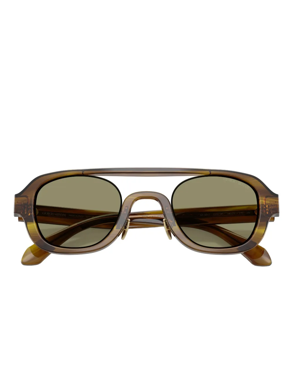 Giorgio Armani Zonnebril met geometrisch montuur Bruin
