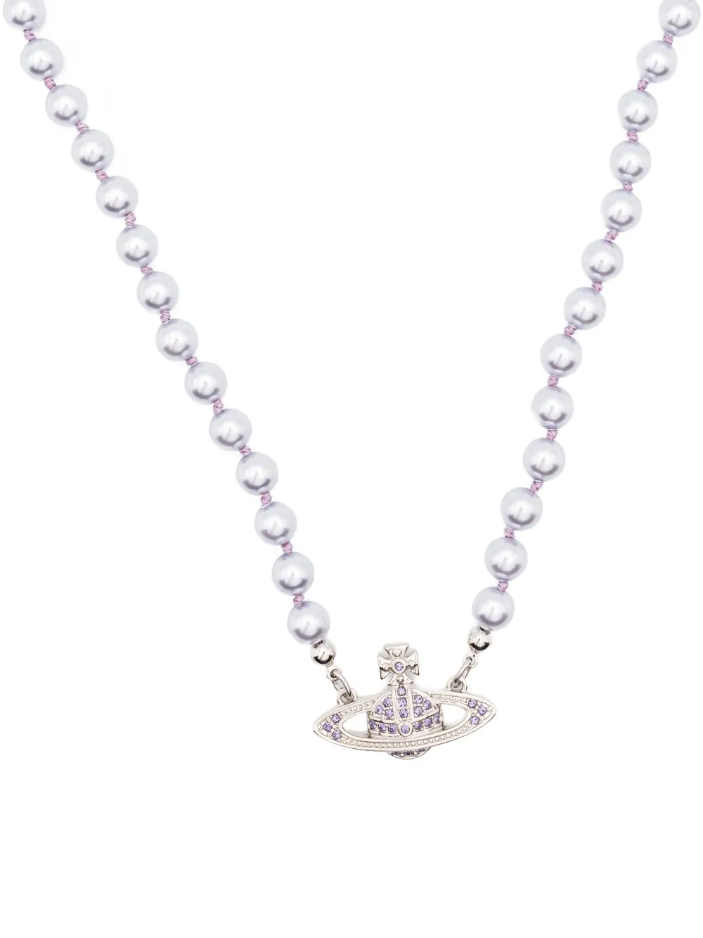 Vivienne Westwood Faux-pearl Orb Necklace In Metallic