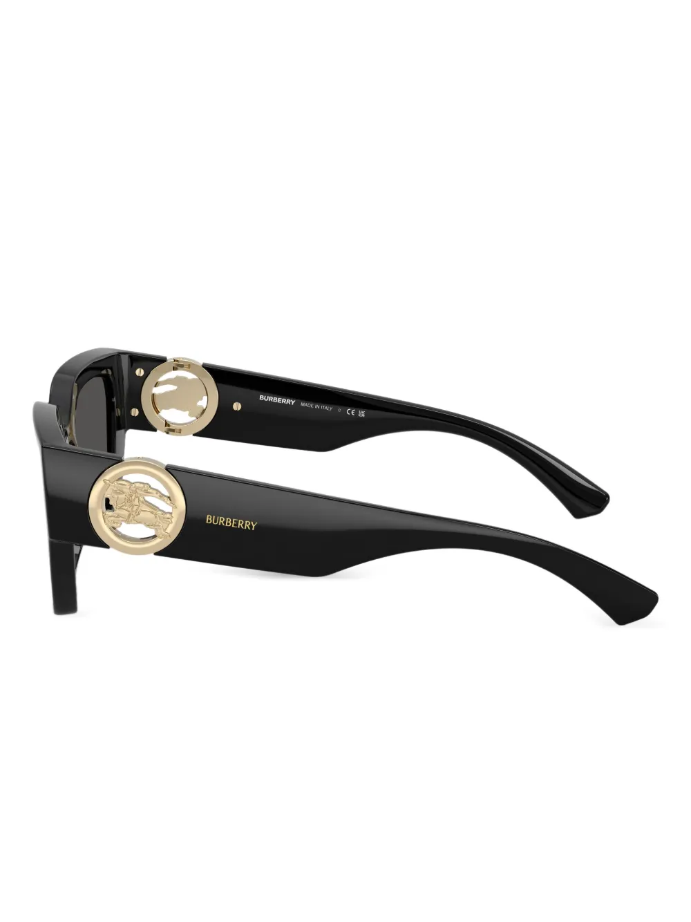 Burberry Geometric-frame Logo-plaque Sunglasses In Black