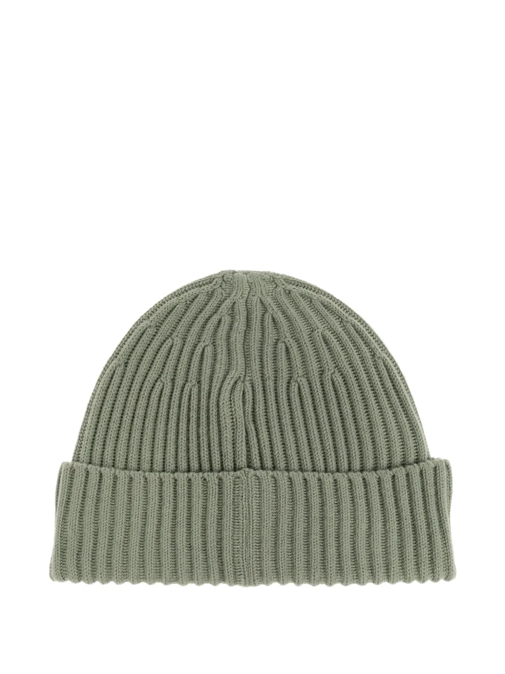 Stone Island rib-knit logo-patch beanie - Groen