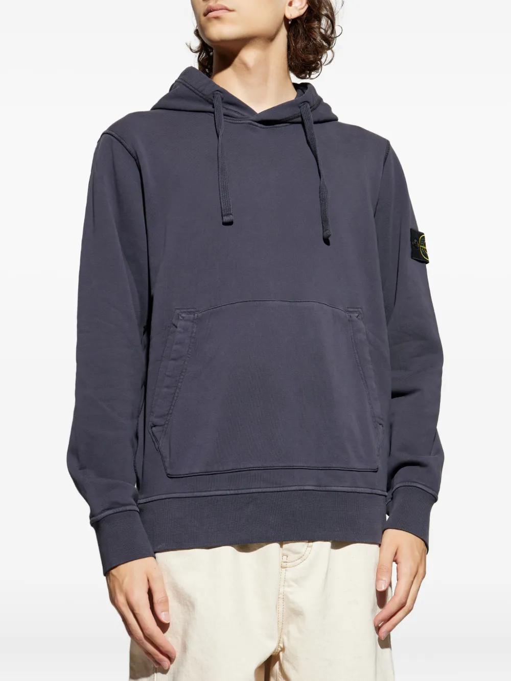 Stone Island Hoodie met logopatch Blauw