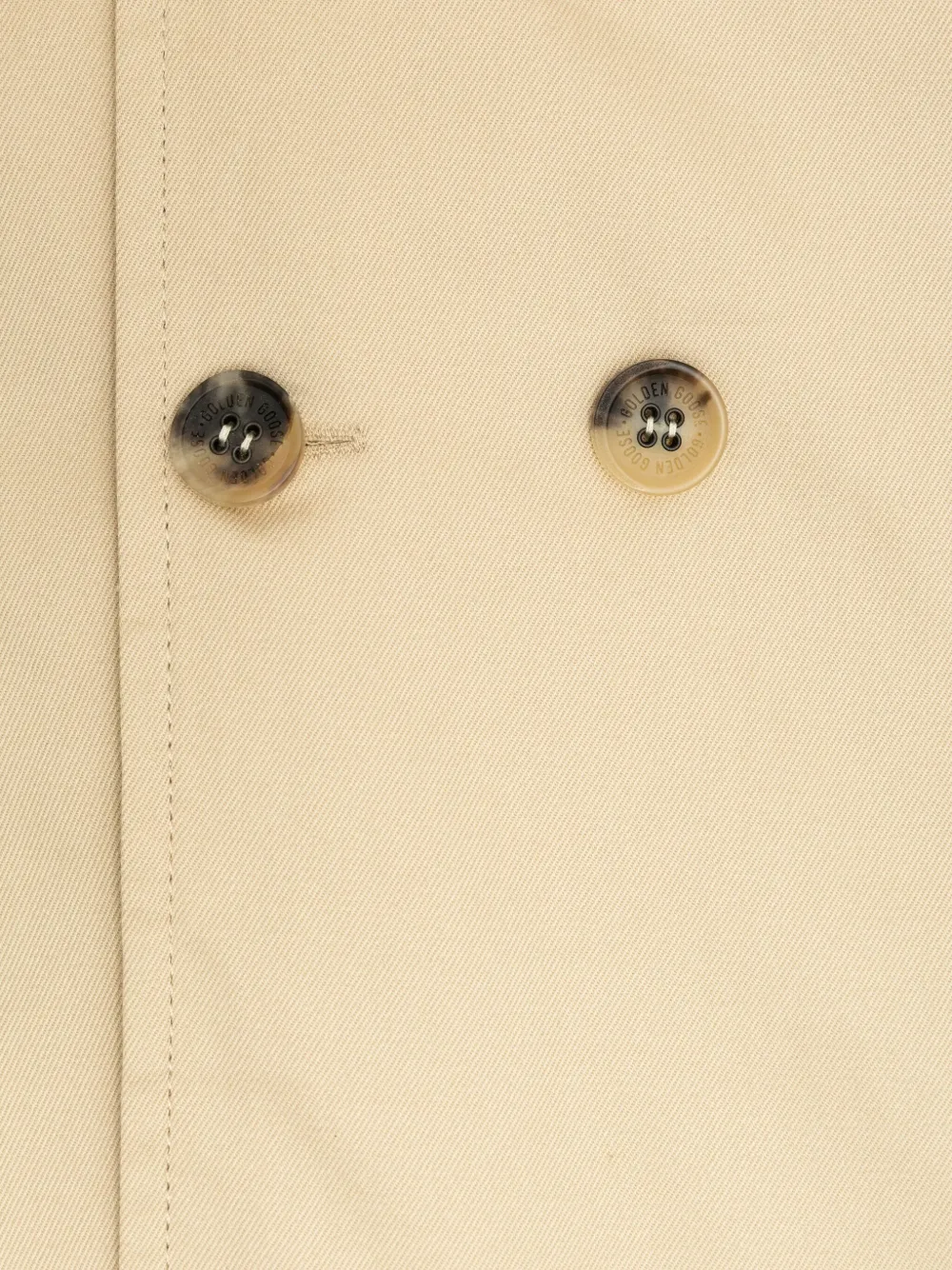 Golden Goose Double-breasted Hooded Coat In Neutral
