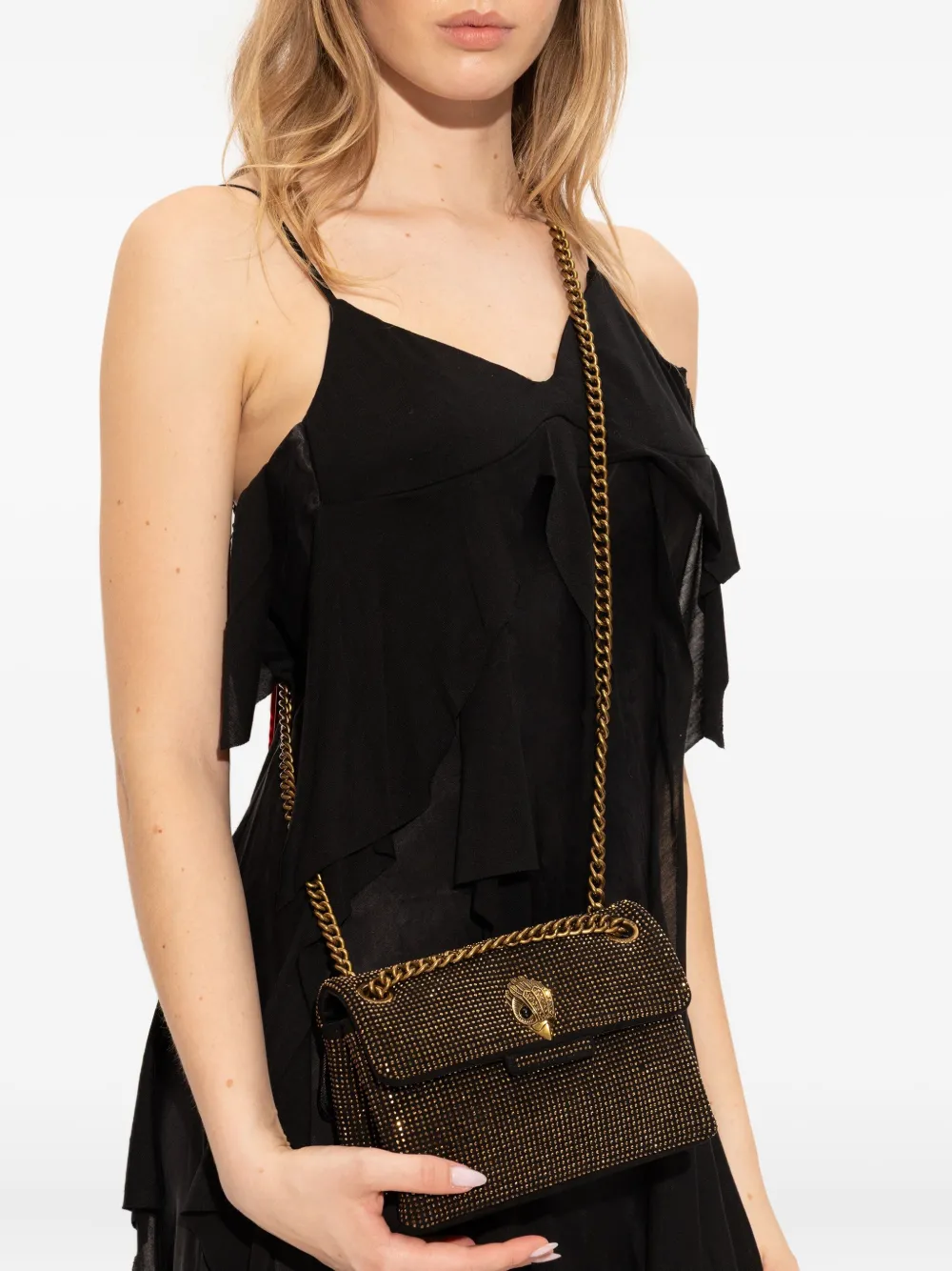 Kurt Geiger London Mini Kensington shopper verfraaid met kristallen - Zwart