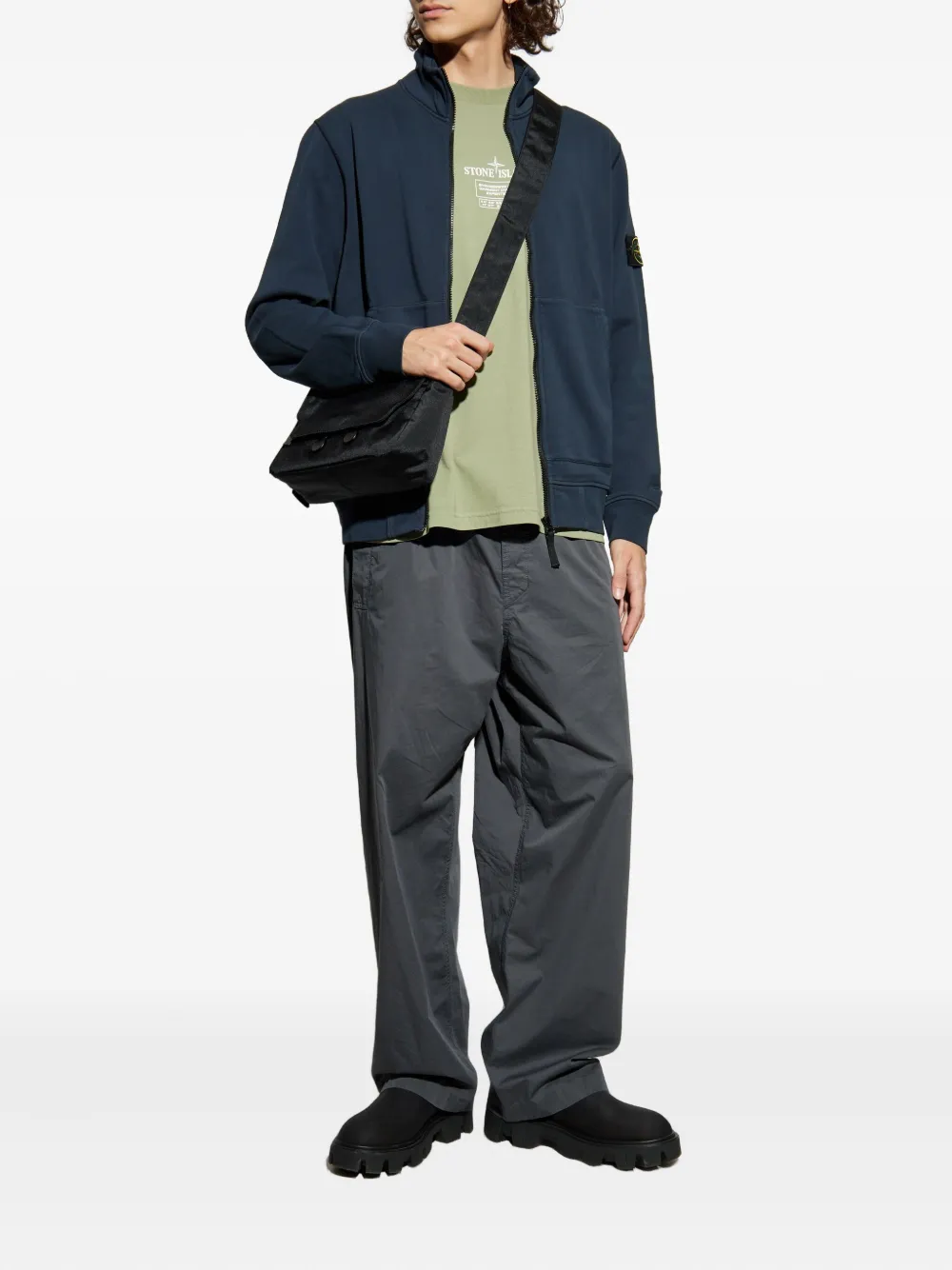 Stone Island logo-patch sweatshirt - Blauw