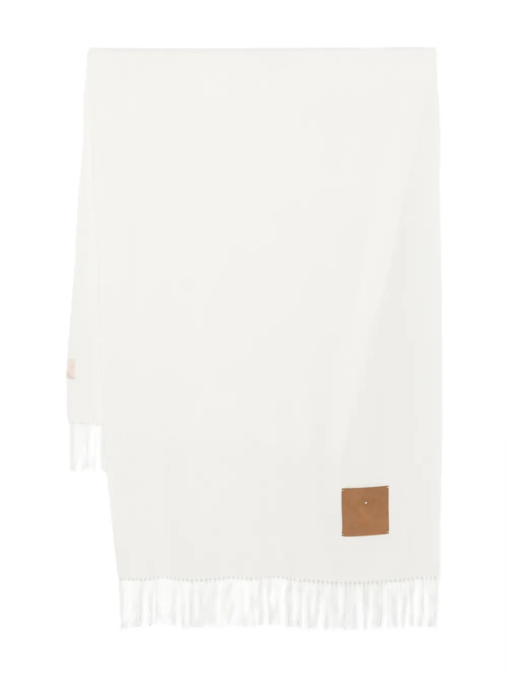 LIU JO fringed leather-label scarf | White | Image 1