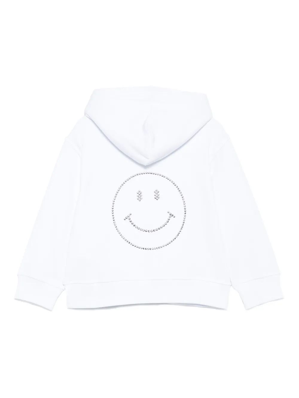 Moschino Kids Hoodie verfraaid met stras Wit