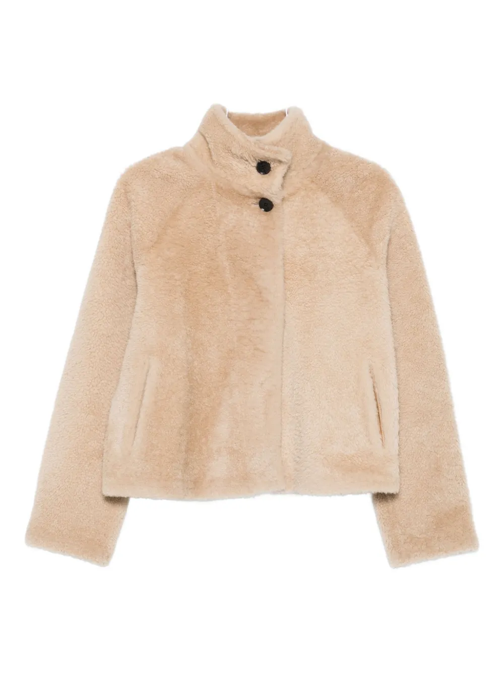 Arma High-neck Buttoned Jacket In Neutral