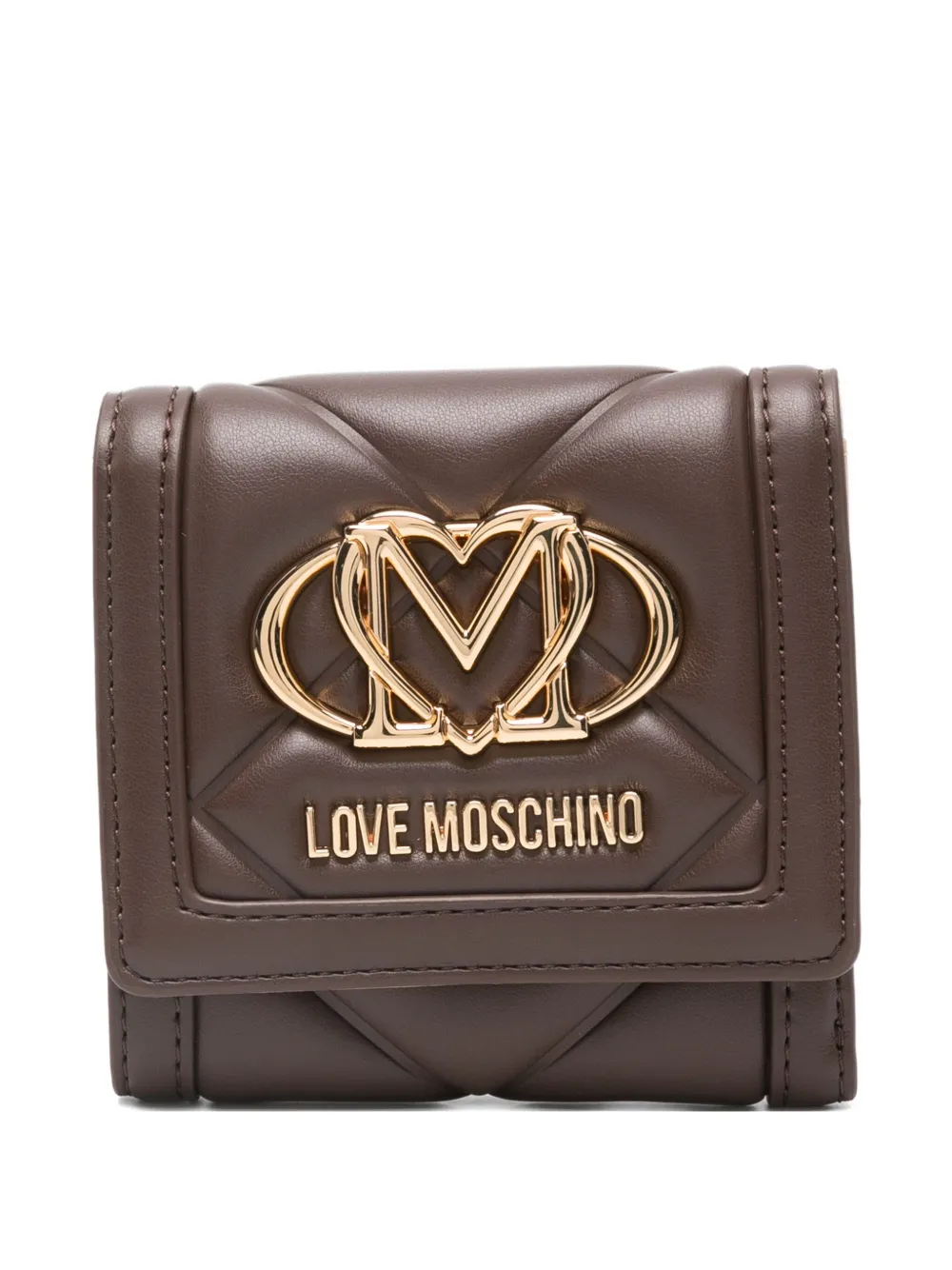 Love Moschino quilted logo-plaque wallet | Brown | Image 1