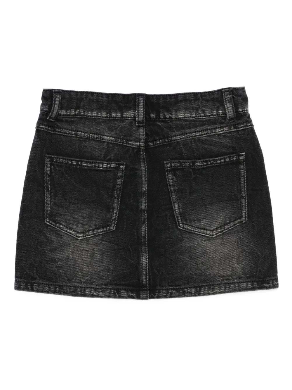 Moschino Kids Mini-spijkerrok met logoplakkaat Zwart