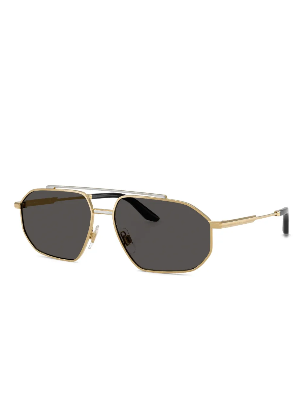 Dolce & Gabbana Eyewear Zonnebril met geometrisch montuur en dubbele neusbrug Goud