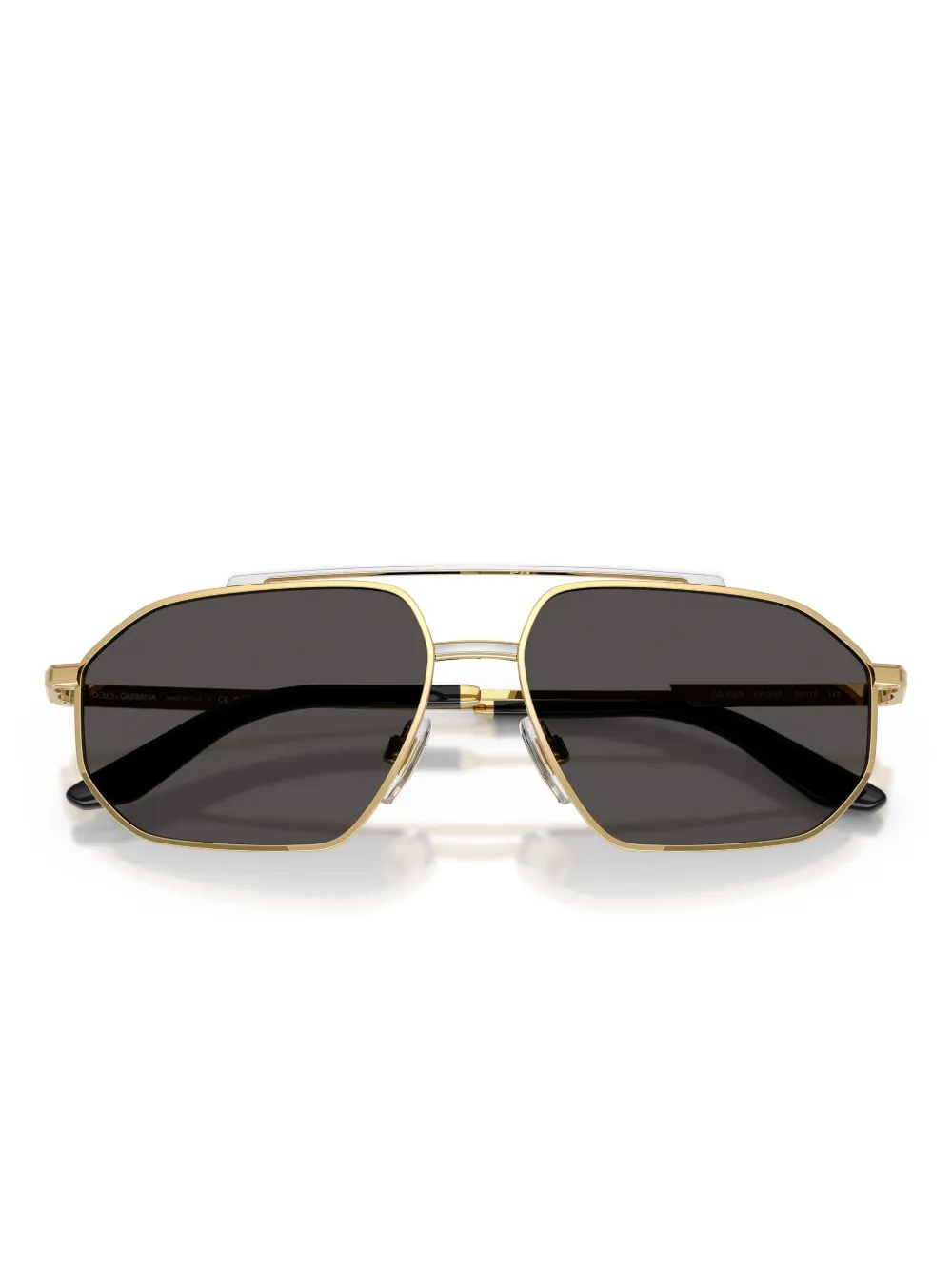 Dolce & Gabbana Eyewear Zonnebril met geometrisch montuur en dubbele neusbrug Goud