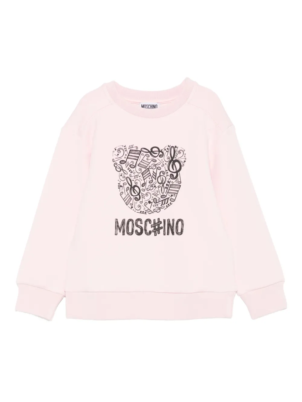 Moschino Kids bear-face crew-neck sweatshirt - Rosa