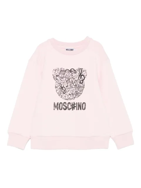 Moschino Kids bear-face crew-neck sweatshirt