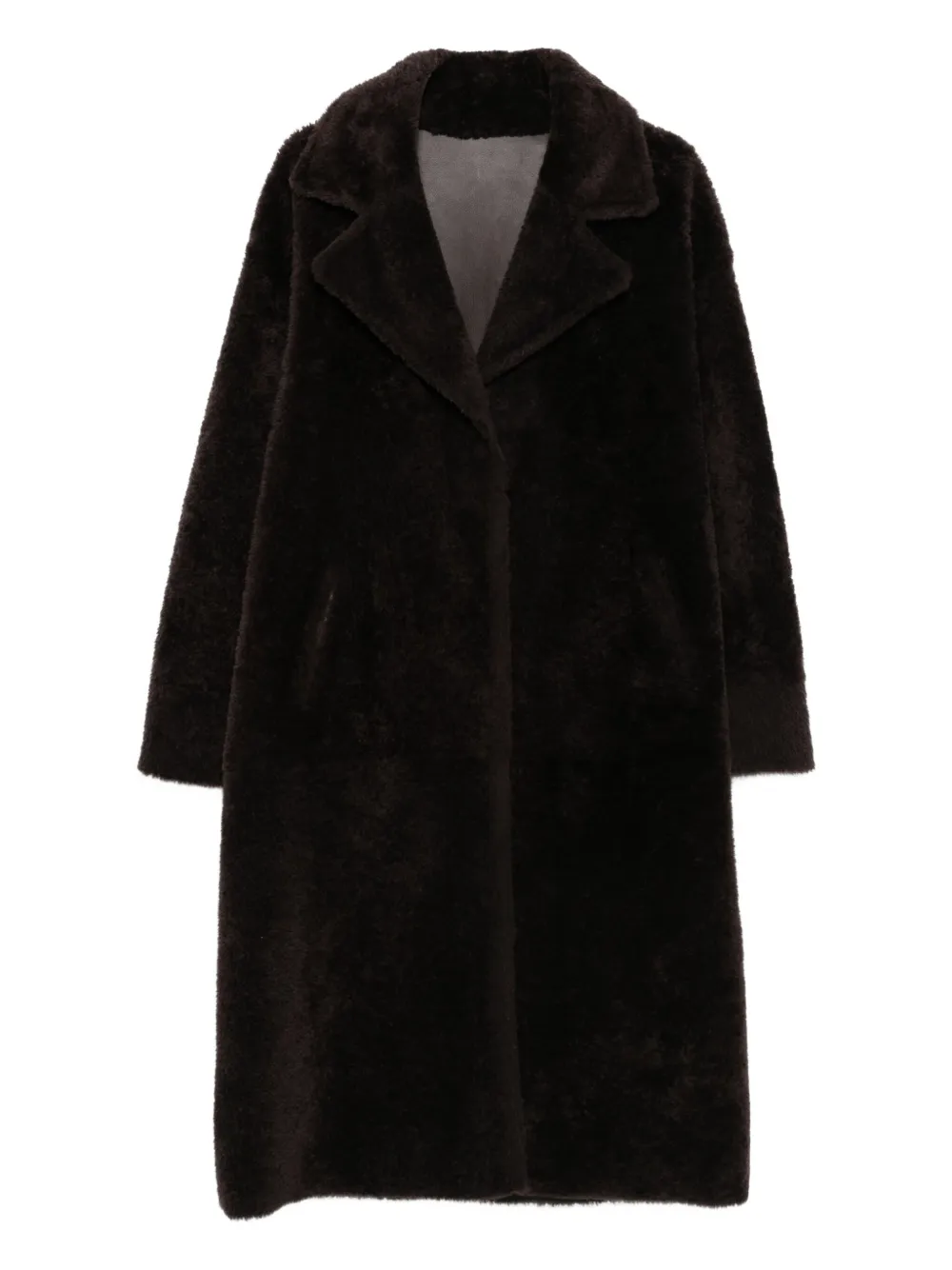 Arma Faux-shearling Coat In Black