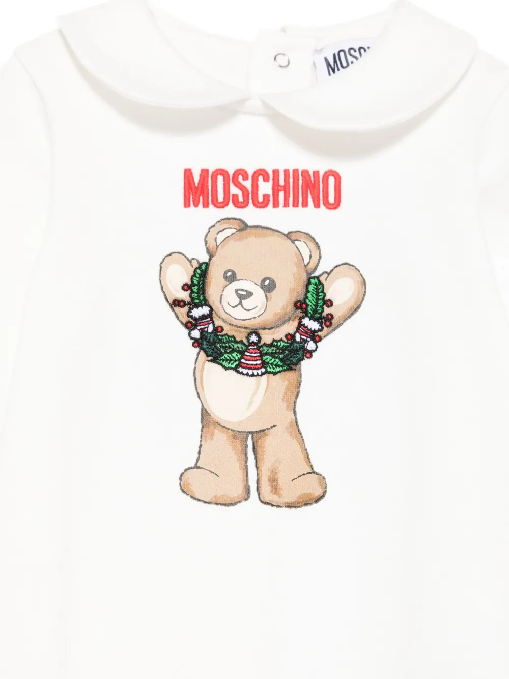 Moschino Kids Romper met print Wit