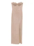 Giuseppe Di Morabito crystal-embellished side-split maxi dress - Neutrals