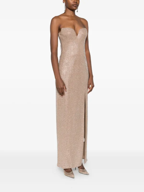 embellished side split maxi dress Blush Rose Embellished Side Split Maxi Dress kalisa