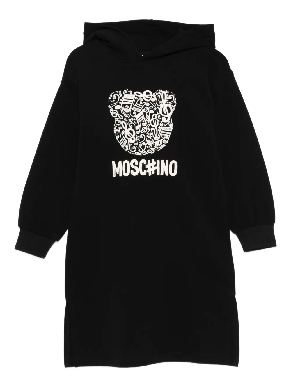 Moschino Kids long-sleeves hoodie dress - 60100 BLACK