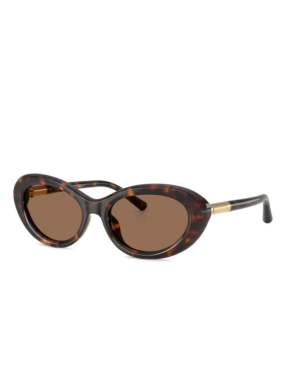Dolce & Gabbana Eyewear Zonnebril met ovalen montuur en schildpadschild effect Groen