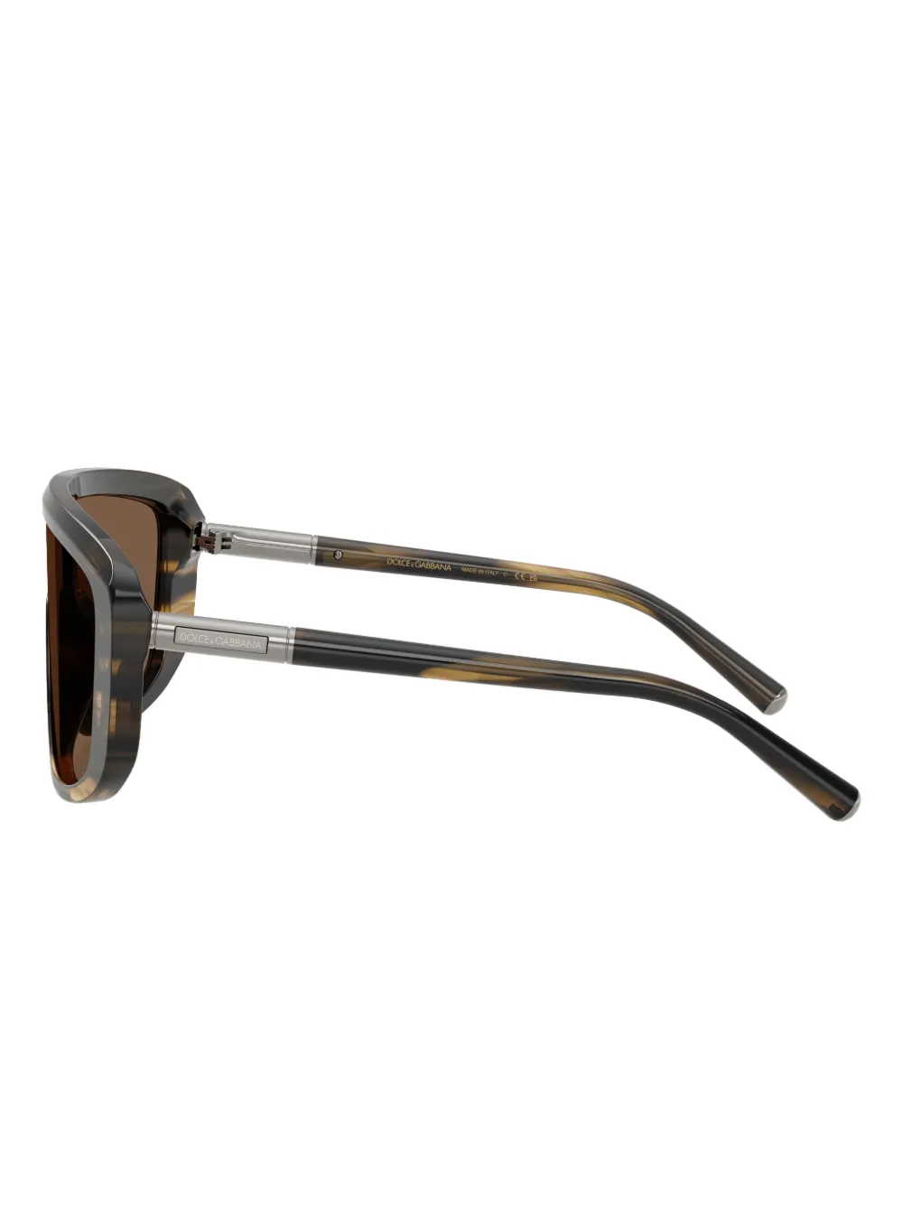 Dolce & Gabbana Eyewear Zonnebril met gestreept montuur Bruin