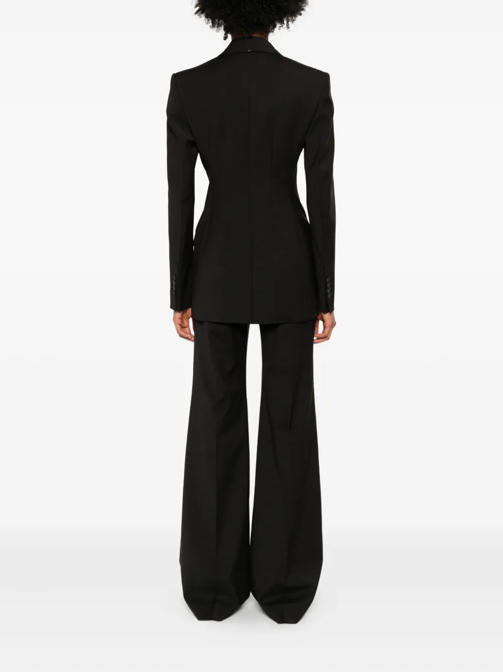 Sportmax Double-breasted Wool Blazer In Brown