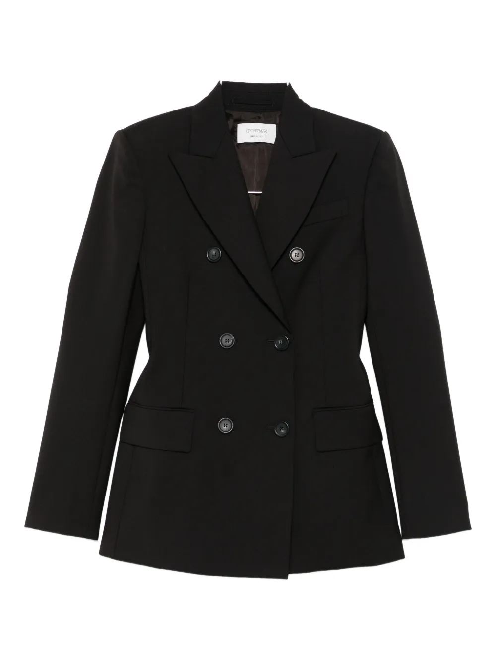 Sportmax Double-breasted Wool Blazer In Brown