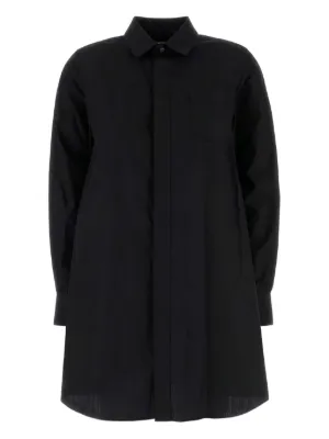 ★関税込★ sacai レイヤードデザイン プリーツ シャツドレス Sacai レイヤード シャツドレス | ブラック | FARFETCH JP