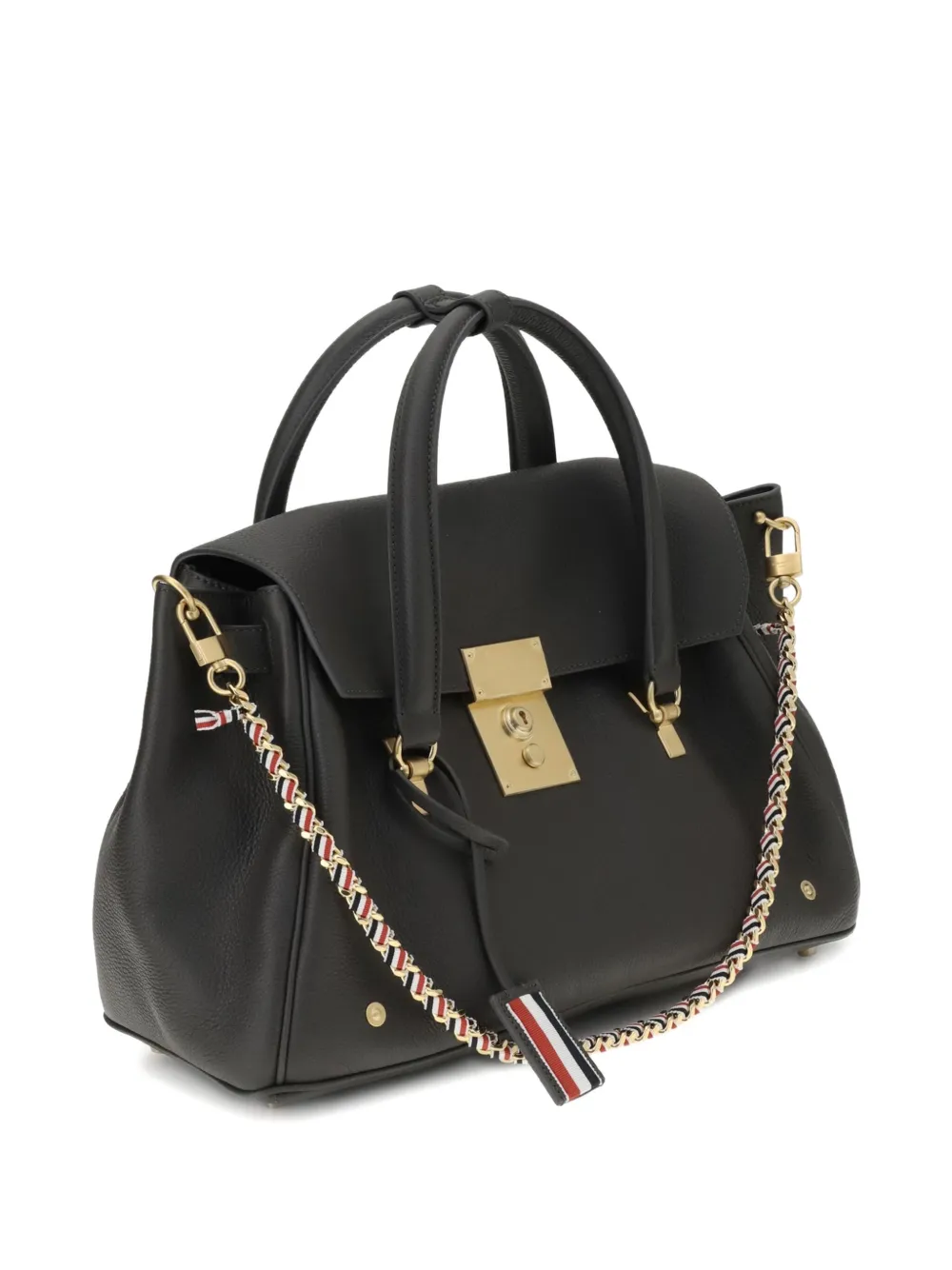 Thom Browne leather chain-strap shoulder bag - Zwart
