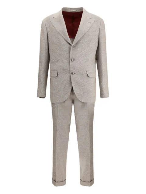 Brunello Cucinelli peaked-lapel check suit