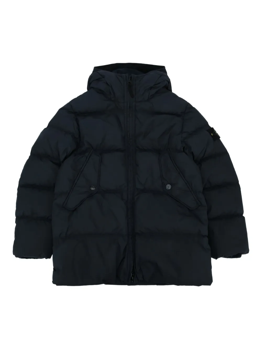 Stone Island Junior フーデッド パデッドジャケット - ブルー Stone Island Junior フーデッド パデッドジャケット - ブルー