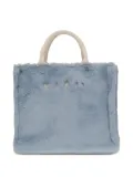 Marni fur-trimmed tote bag - Blue