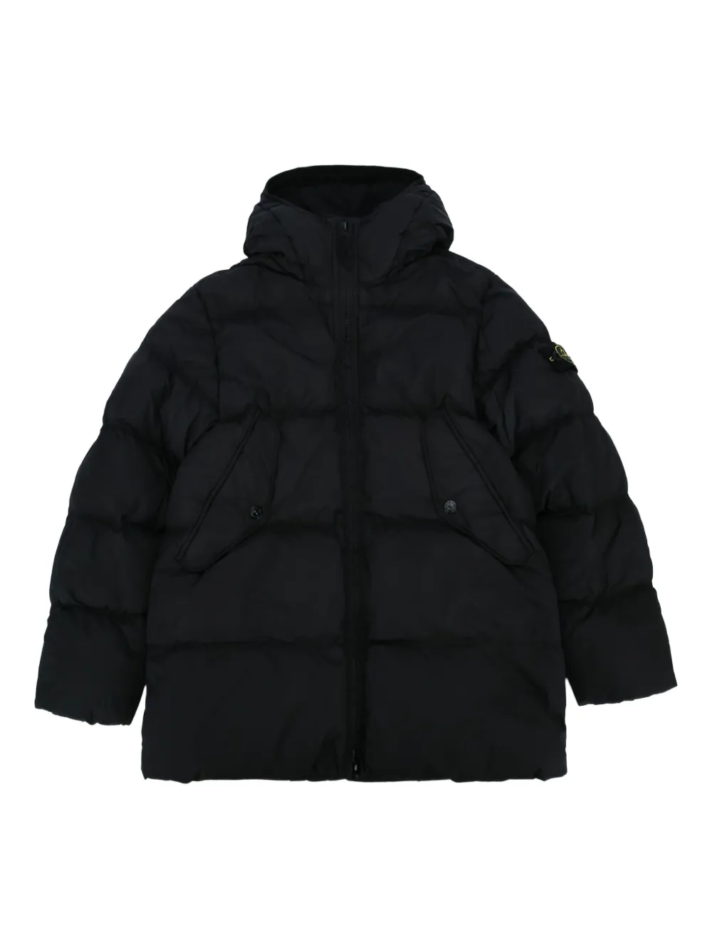 Stone Island Junior フーデッド パデッドジャケット - ブラック Stone Island Junior フーデッド パデッドジャケット - ブラック