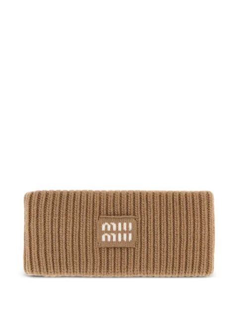Miu Miu ribbet hårbånd med logo