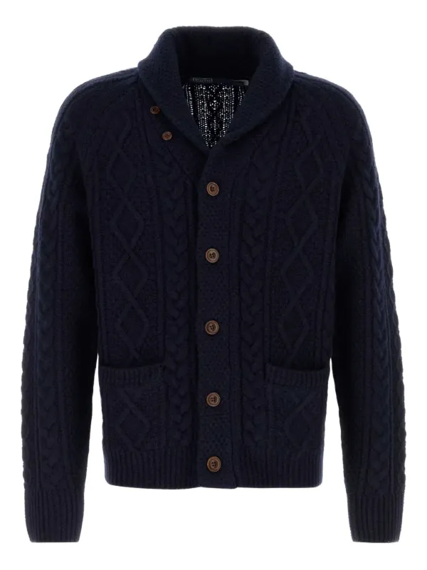 Polo Ralph Lauren cable-knit shawl-collar Cardigan Blue