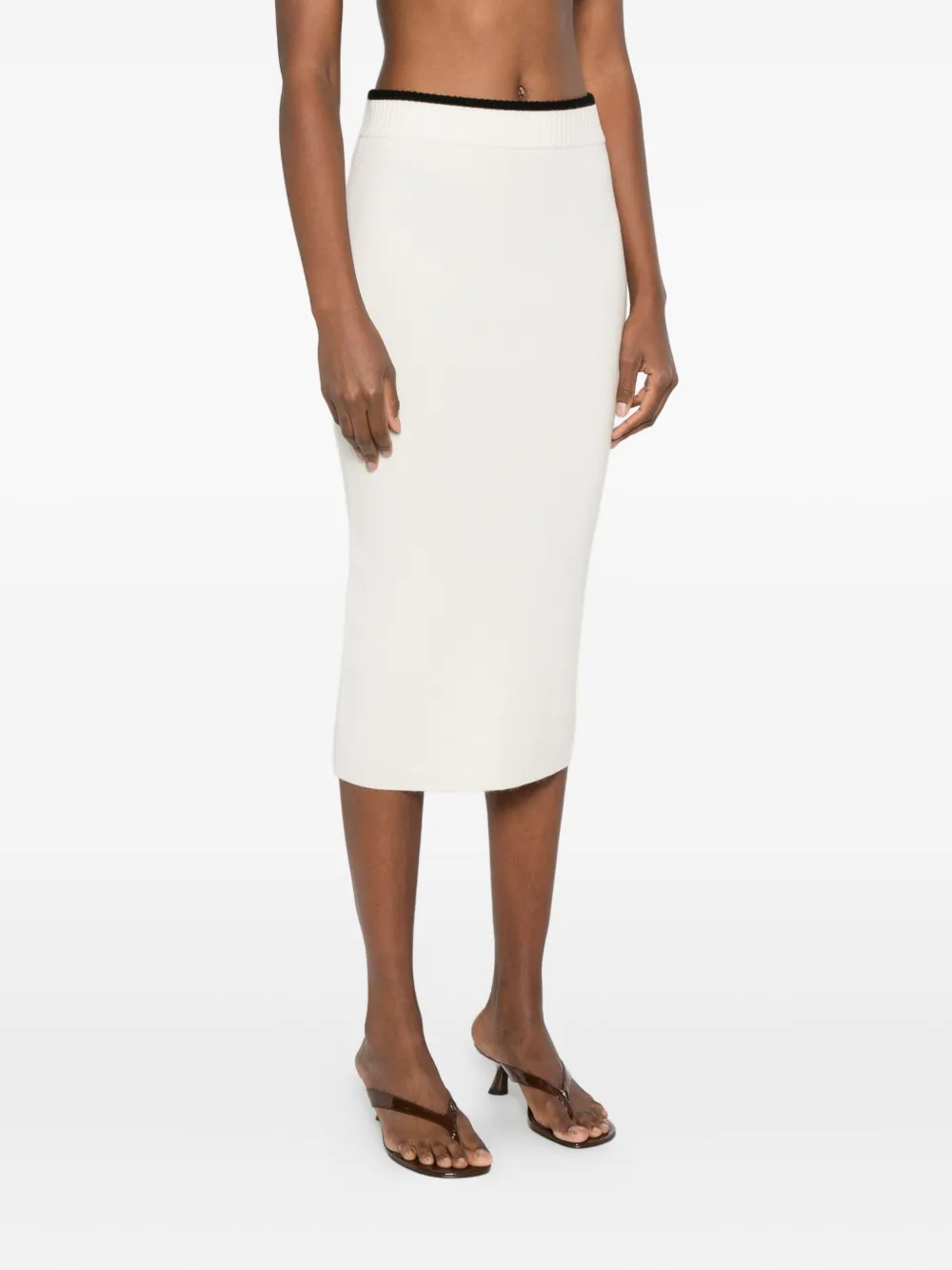 Pinko Wool Blend Skirt In Neutral