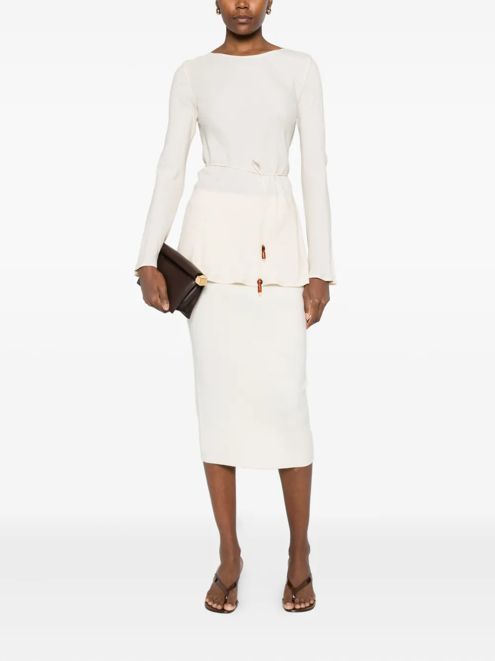 PINKO Geribbelde rok - Beige