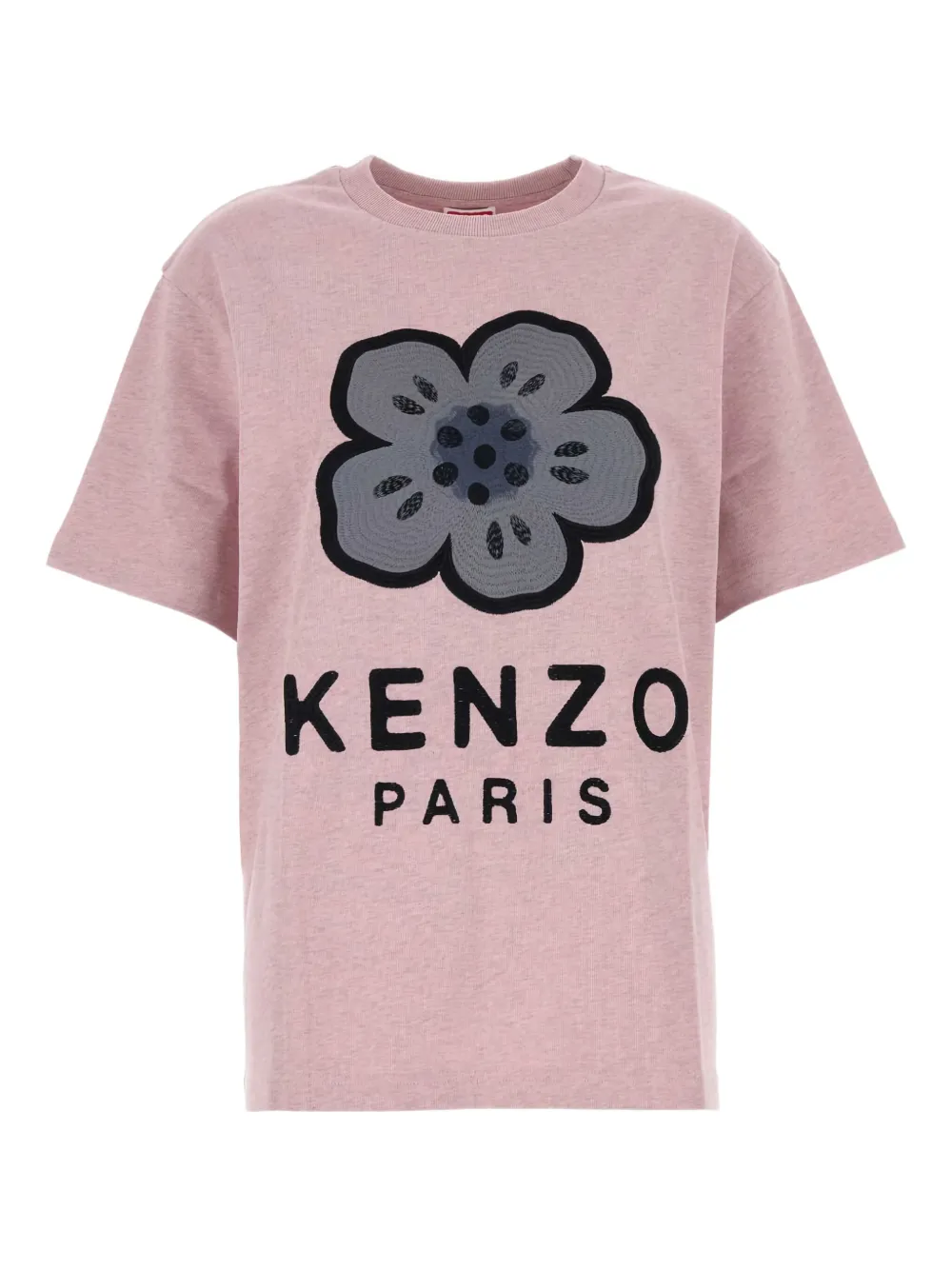 Kenzo Boke Flower Embroidered Oversized Cotton T-shirt Clothing In Pink