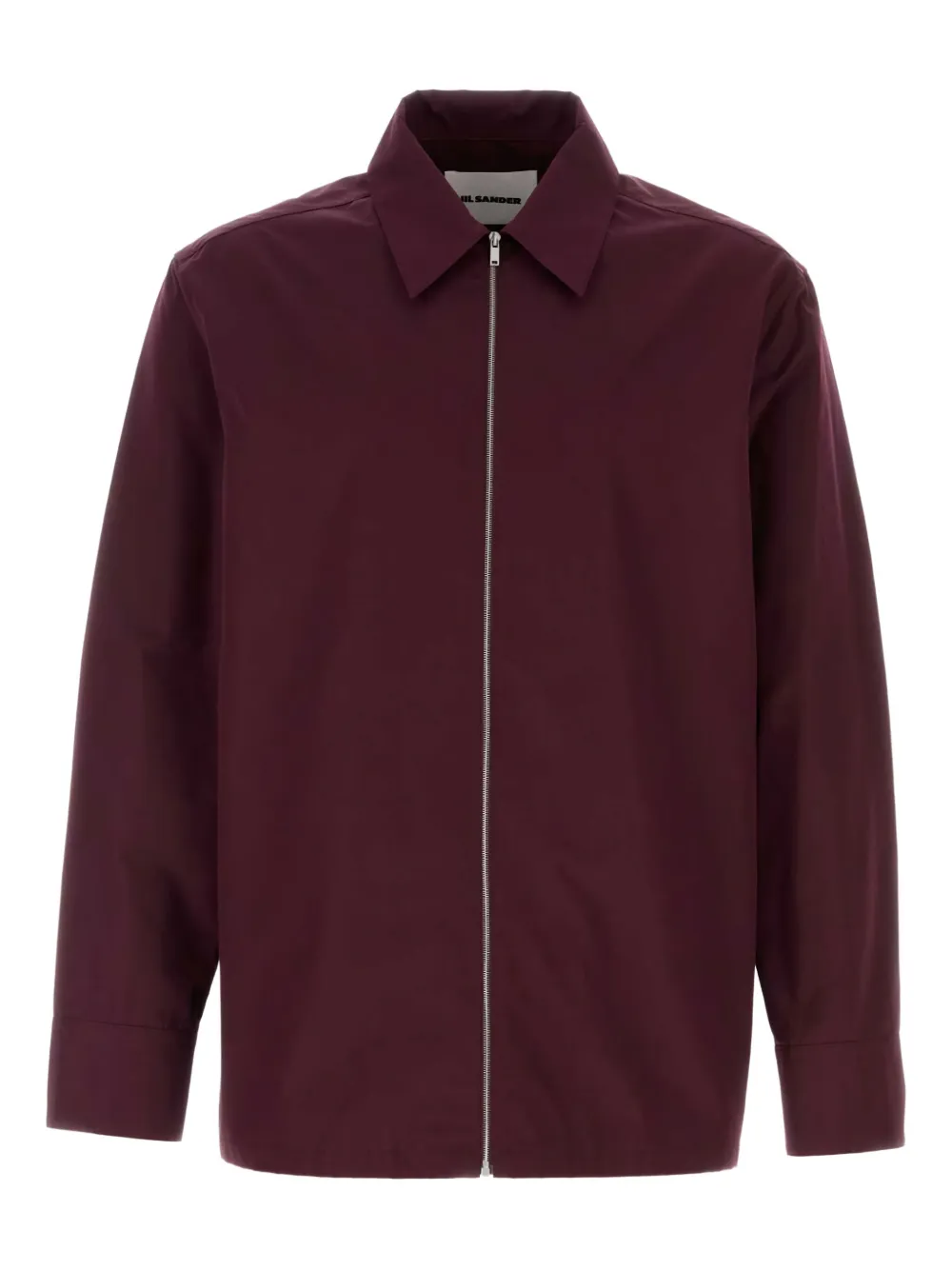 Jil Sander zip-front poplin shirt | Red | Image 1