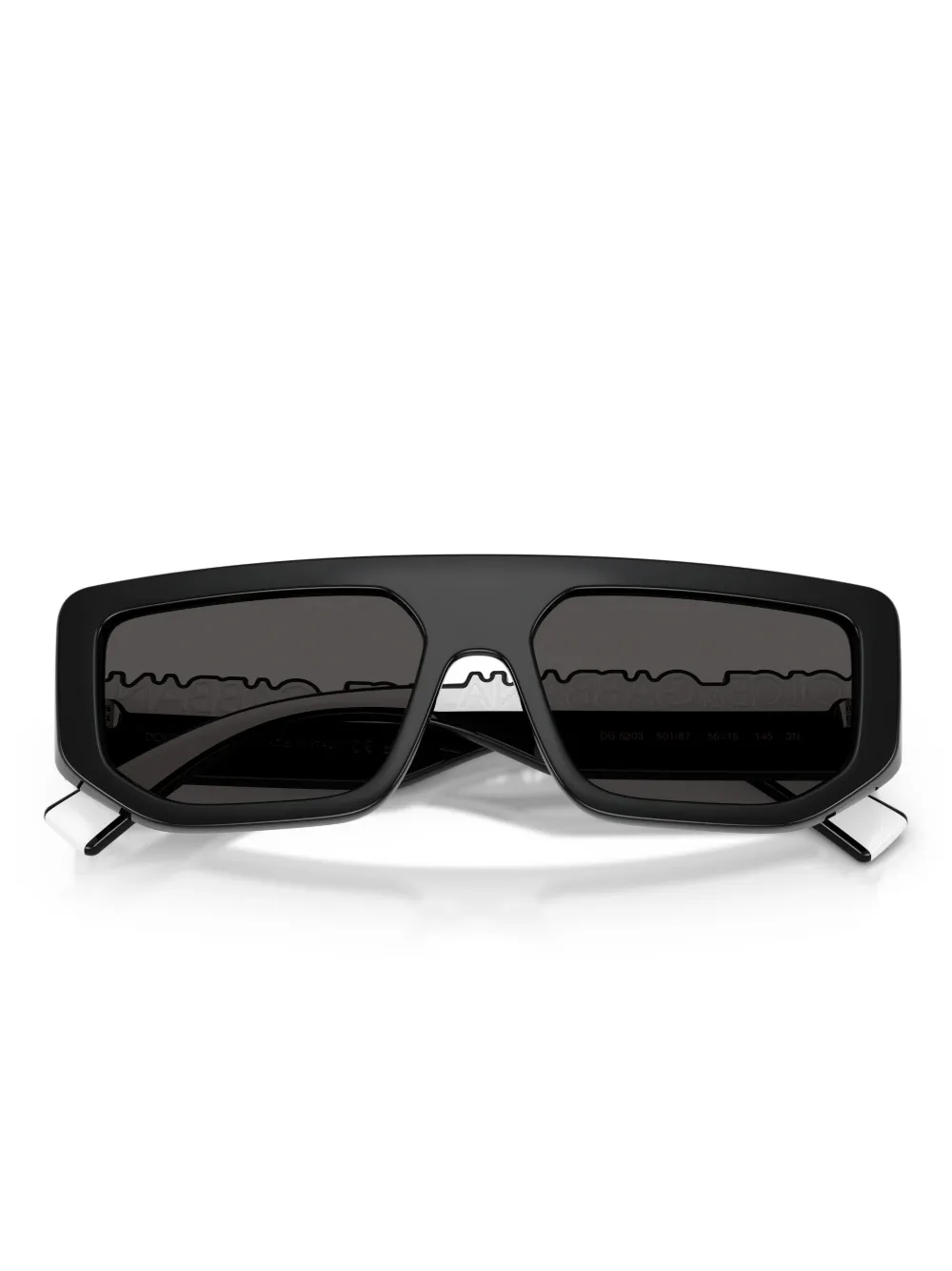 Dolce & Gabbana Eyewear DG6203 zonnebril met rechthoekig montuur Zwart