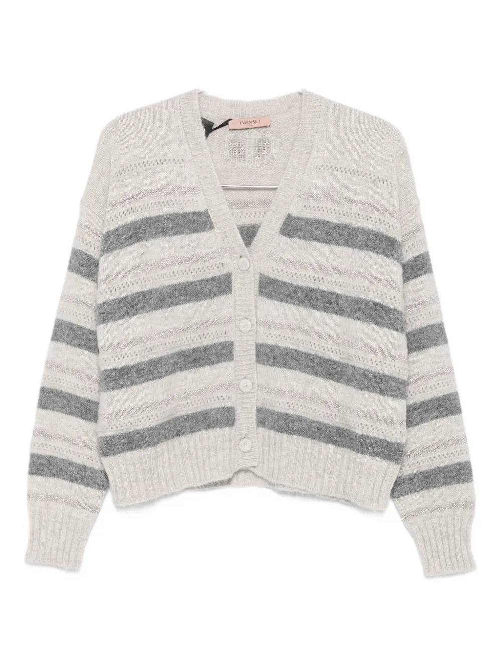 Twinset Striped Cardigan In Multi
