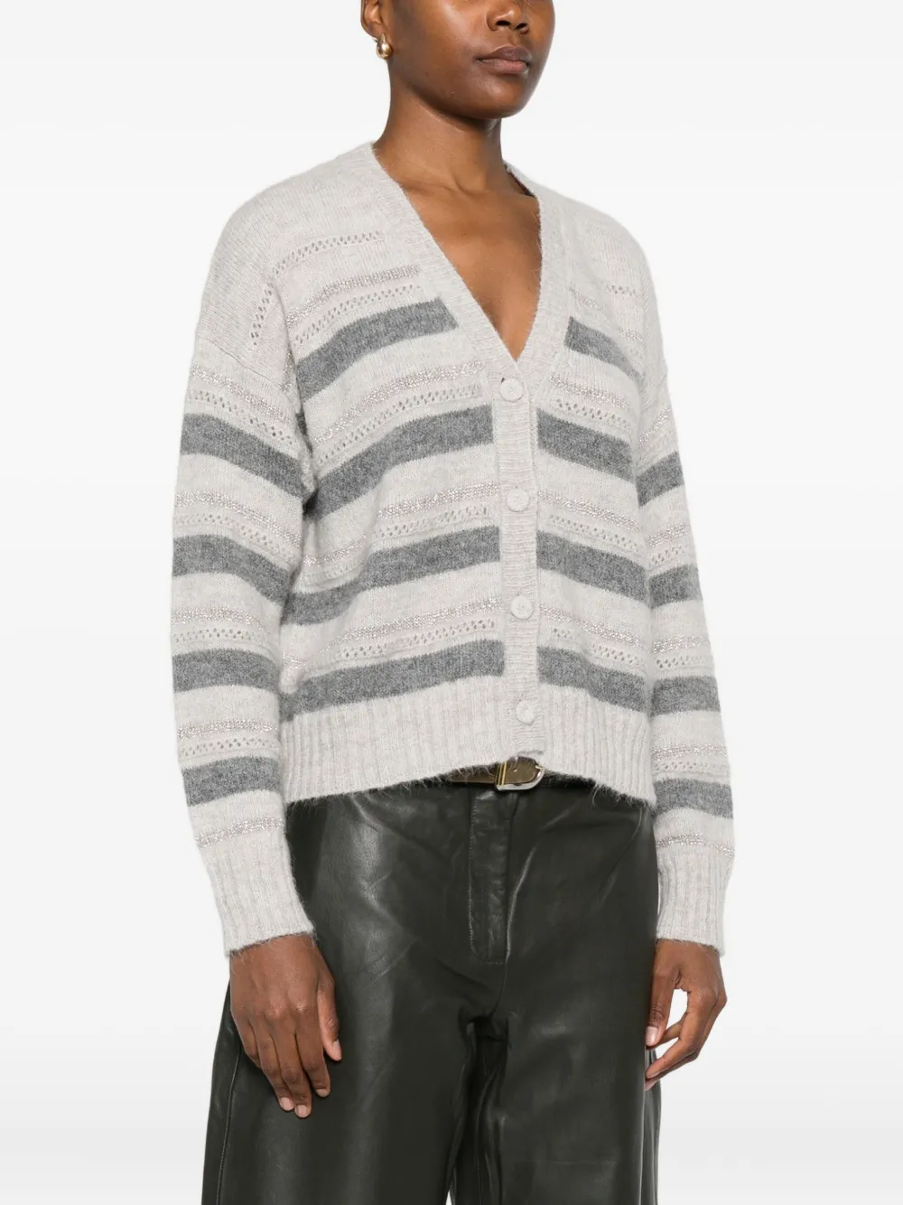Twinset Striped Cardigan In Multi
