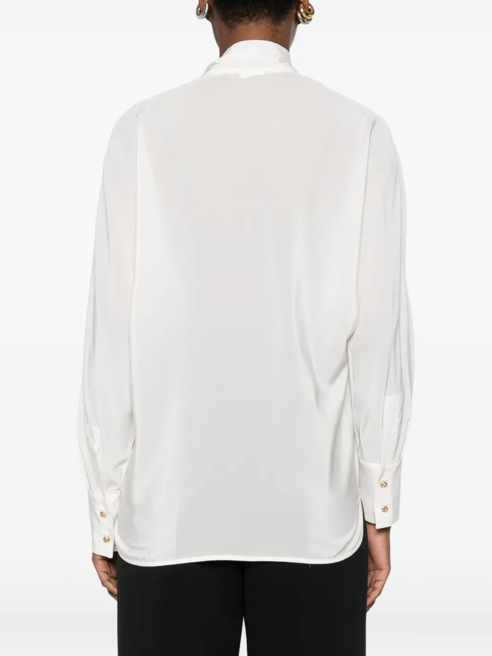 Max Mara Blouse met gestrikte hals Wit