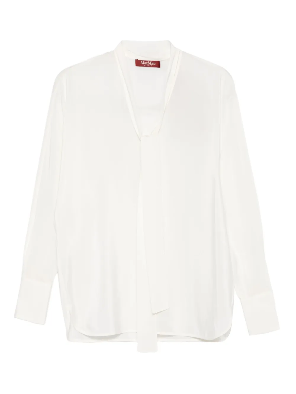 Max Mara tie-neck silk blouse | White | Image 1