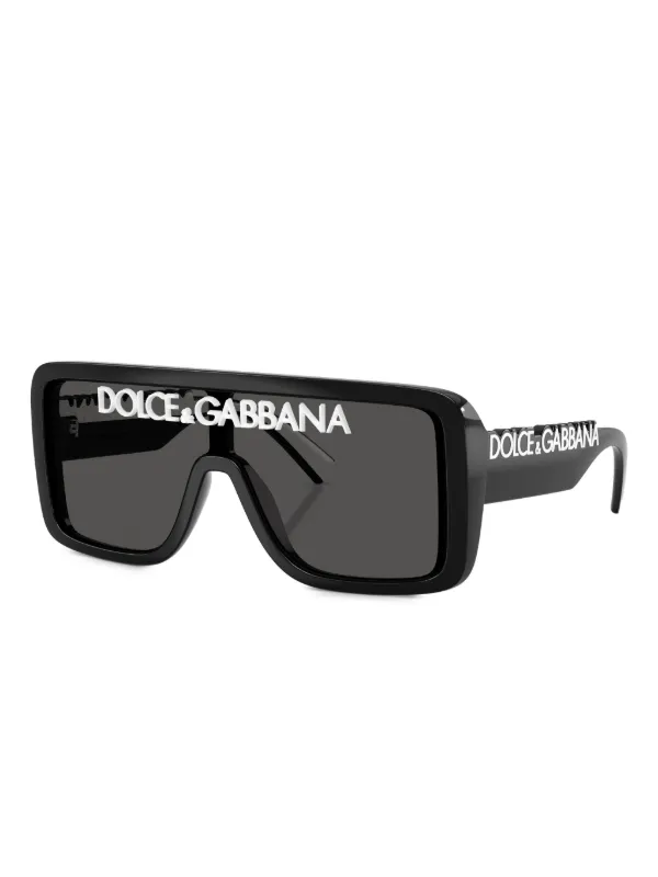 Dolce & Gabbana Eyewear DG Logo shield-frame Sunglasses | Black