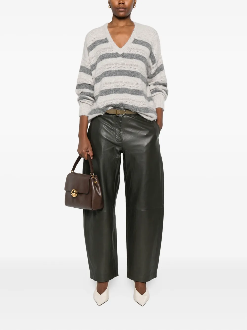 TWINSET striped V-neck sweater | Knitted Sweaters | Image 2
