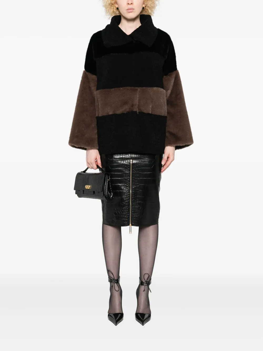 Collection Privée? shearling panelled coat | Faux Fur & Shearling Coats | Image 2