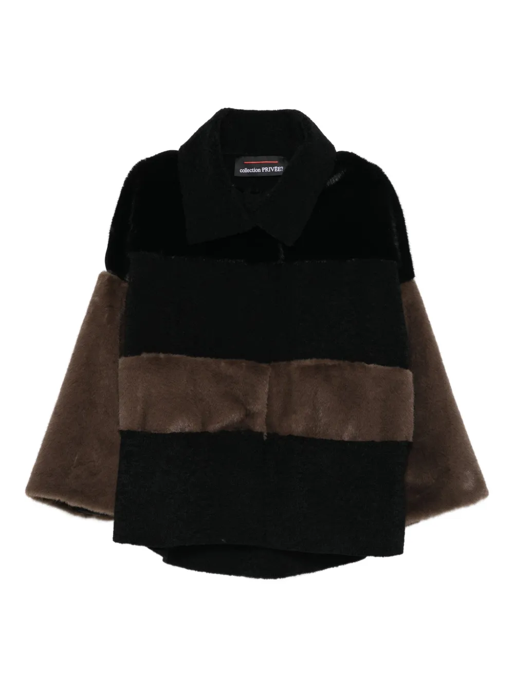 Collection Privée? shearling panelled coat | Black | Image 1