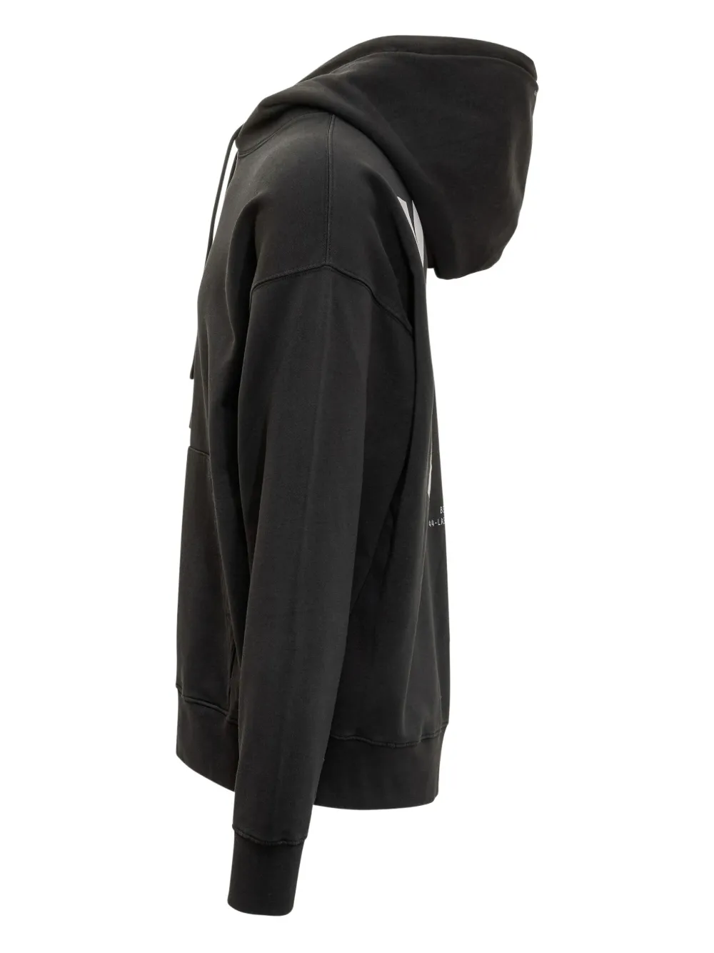 44 Label Group Relaxed Fit Black Cotton Hoodie With Bold Graphic Print In Black
