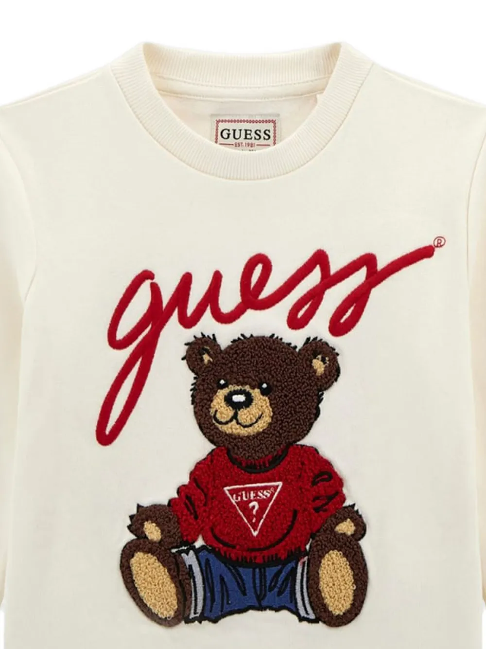 guess kids Sweater met geborduurde teddybeer Wit